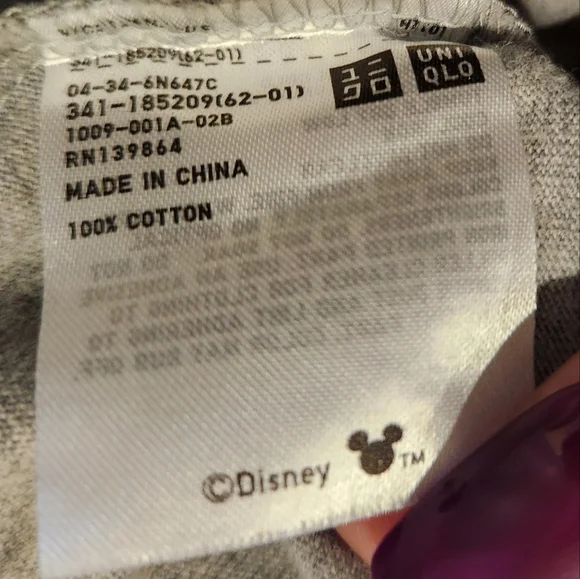Uniqlo Mickey Paris Gray Tshirt Size Small - Picture 3 of 6